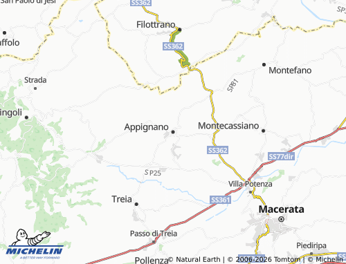 MICHELIN-Landkarte Appignano - ViaMichelin