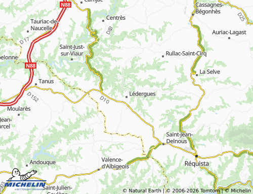 Mapa MICHELIN Lédergues - ViaMichelin