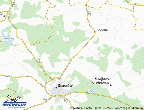 MICHELIN Mostki map - ViaMichelin