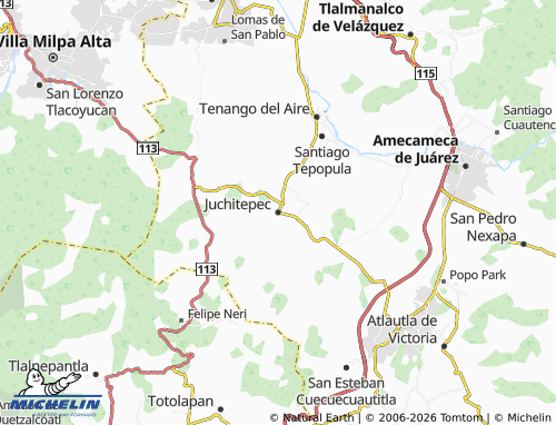 MICHELIN Juchitepec map - ViaMichelin