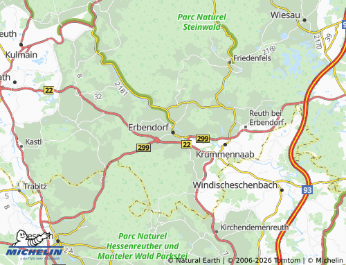 Mapa MICHELIN Erbendorf - ViaMichelin