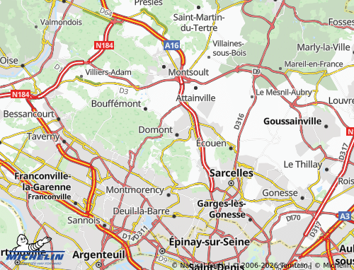 MICHELIN Domont map - ViaMichelin