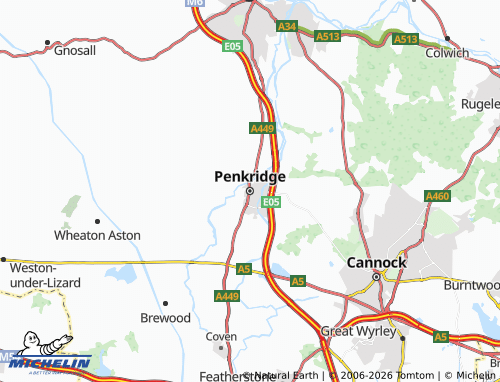Mappa MICHELIN Penkridge - ViaMichelin