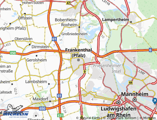 Carte MICHELIN Frankenthal (Pfalz) - ViaMichelin