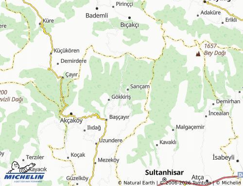 MICHELIN Ahatlar map - ViaMichelin