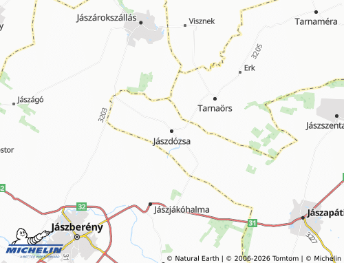 MICHELIN Jászdózsa map - ViaMichelin