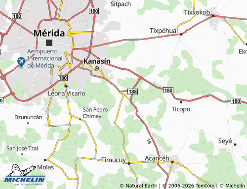 MICHELIN San Antonio Tehuitz map - ViaMichelin
