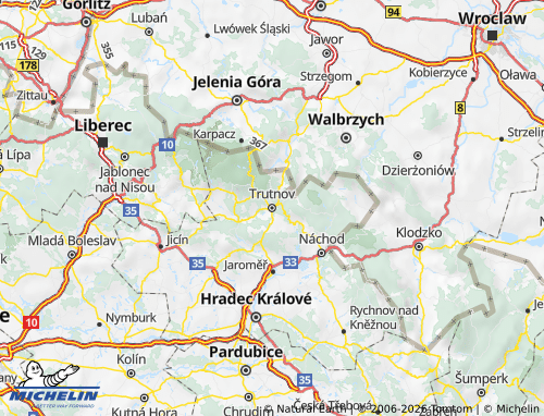 MICHELIN Trutnov map - ViaMichelin