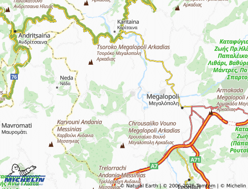 MICHELIN Kato Karyes map - ViaMichelin