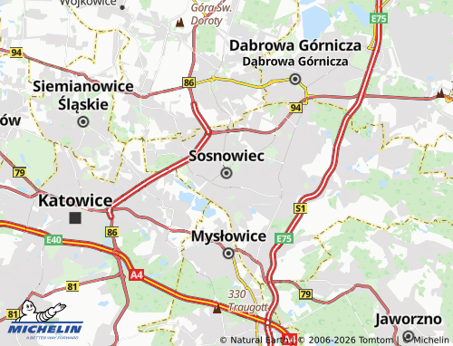 Mappa MICHELIN Sosnowiec - ViaMichelin