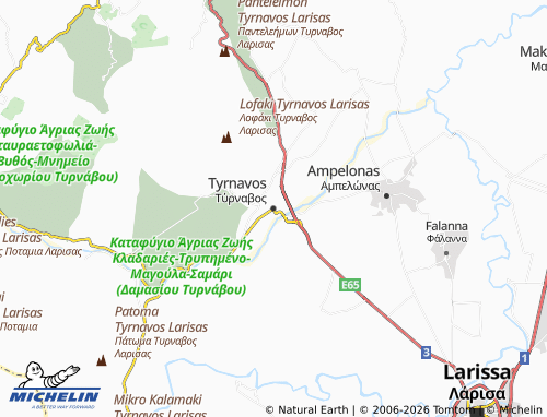 MICHELIN Tyrnavos map - ViaMichelin