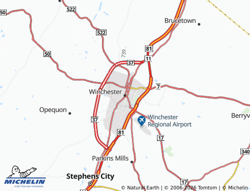 Mappa MICHELIN Winchester - ViaMichelin