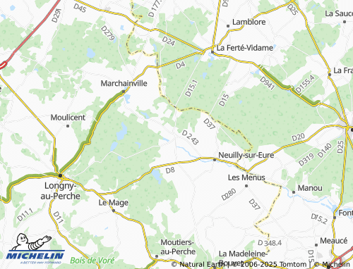 MICHELIN La Lande-sur-Eure map - ViaMichelin