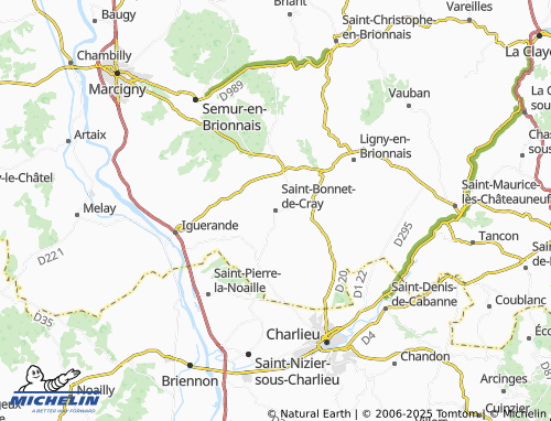 MICHELIN-Landkarte Saint-Bonnet-de-Cray - ViaMichelin