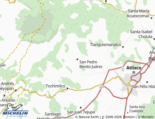 Mappa MICHELIN San Pedro Benito Juárez - ViaMichelin