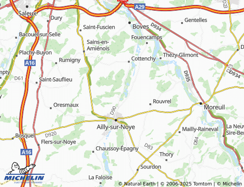 Carte MICHELIN Guyencourt-sur-Noye - ViaMichelin