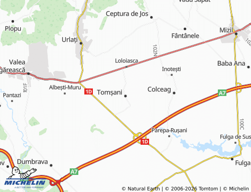 Mappa MICHELIN Tomșani - ViaMichelin