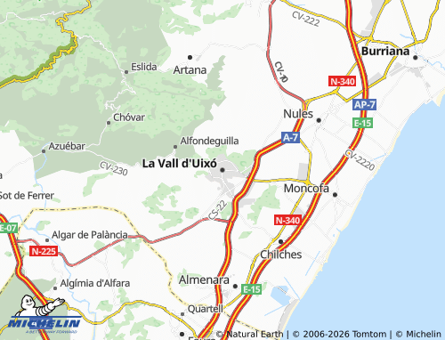 MICHELIN La Vall d'Uixó map - ViaMichelin