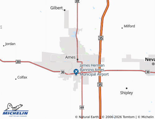 Carte MICHELIN Ames - ViaMichelin