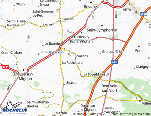 MICHELIN Vallans map - ViaMichelin