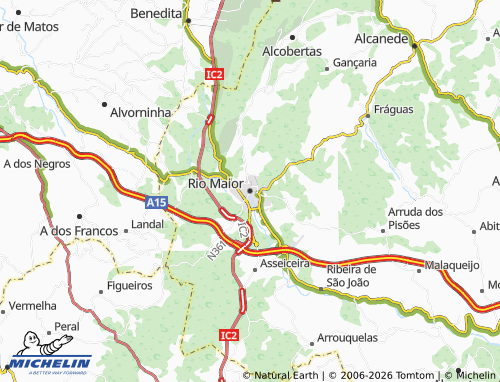 Mapa MICHELIN Rio Maior - ViaMichelin