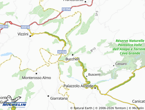 MICHELIN Buccheri map - ViaMichelin