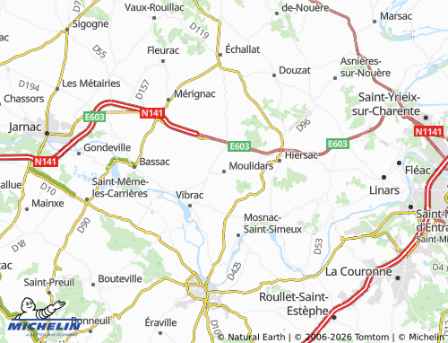 Mapa MICHELIN Moulidars - ViaMichelin