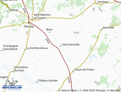 Mapa MICHELIN Saint-Secondin - ViaMichelin
