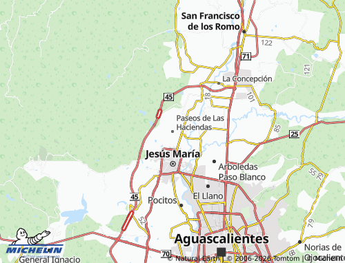 MICHELIN Paseos de Las Haciendas map - ViaMichelin