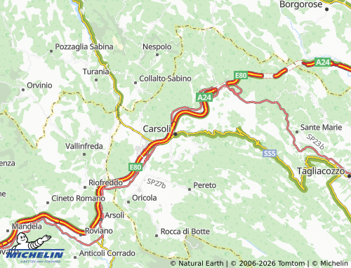 Mappa MICHELIN Carsoli - ViaMichelin