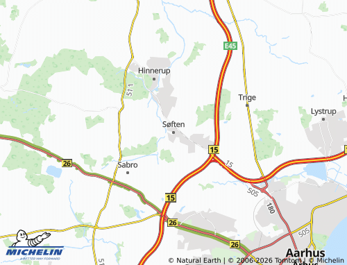 Mappa MICHELIN Søften - ViaMichelin