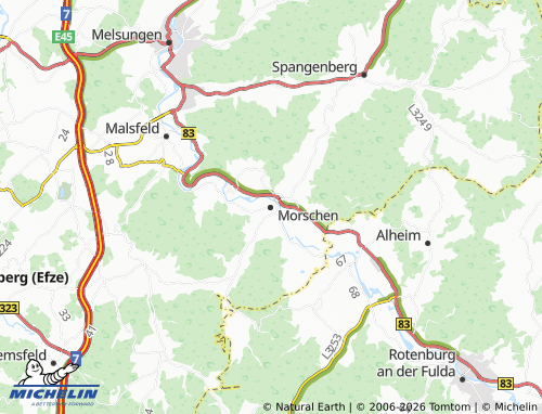 Mapa MICHELIN Morschen - ViaMichelin