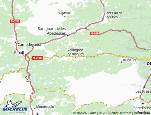 MICHELIN Vallfogona de Ripollès map - ViaMichelin