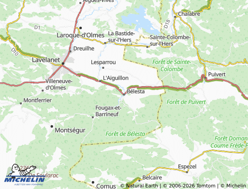 Mapa MICHELIN Bélesta - ViaMichelin
