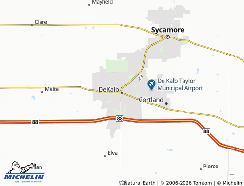 Carte MICHELIN DeKalb - ViaMichelin