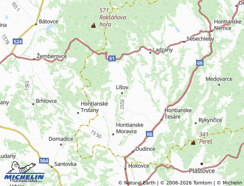 Kaart MICHELIN Lišov - ViaMichelin
