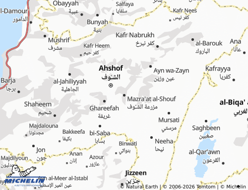 Mapa MICHELIN Mazra'at al-Shouf - ViaMichelin