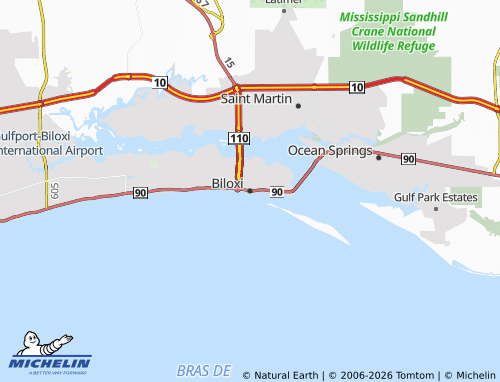 Mapa MICHELIN Biloxi - ViaMichelin