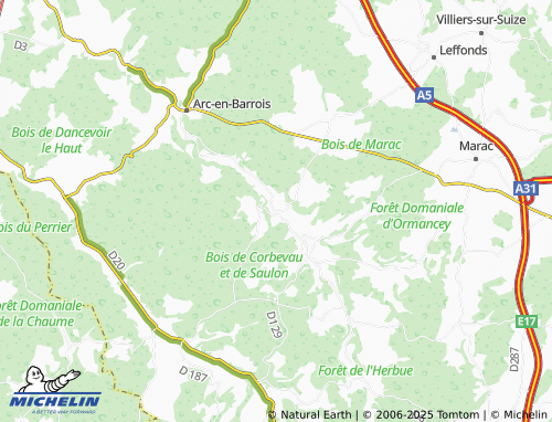MICHELIN Giey-sur-Aujon map - ViaMichelin