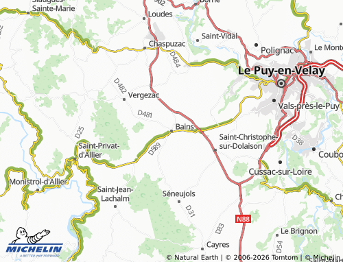 Carte MICHELIN Bains - ViaMichelin