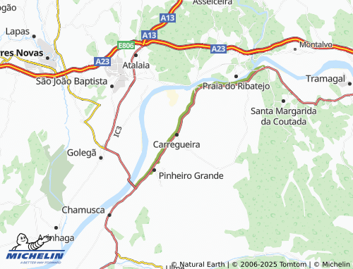 MICHELIN Carregueira map - ViaMichelin
