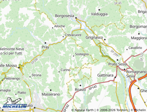 Kaart MICHELIN Sostegno - ViaMichelin