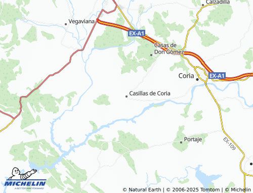 MICHELIN Casillas de Coria map - ViaMichelin