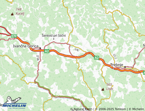 MICHELIN Pristavica pri Velikem Gabru map - ViaMichelin