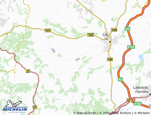Mapa MICHELIN Tvrdojevac - ViaMichelin