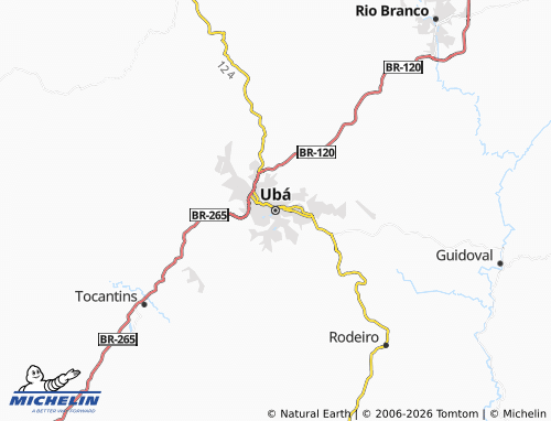 MICHELIN Ubá map - ViaMichelin