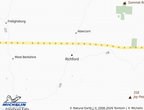 Mappa MICHELIN Richford - ViaMichelin