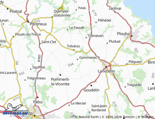 MICHELIN Gommenec'h map - ViaMichelin