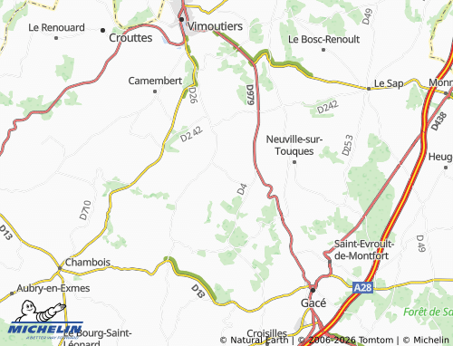 MICHELIN Aubry-le-Panthou map - ViaMichelin
