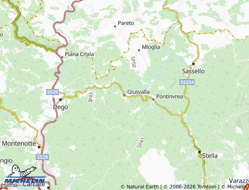 Carte MICHELIN Giusvalla - ViaMichelin